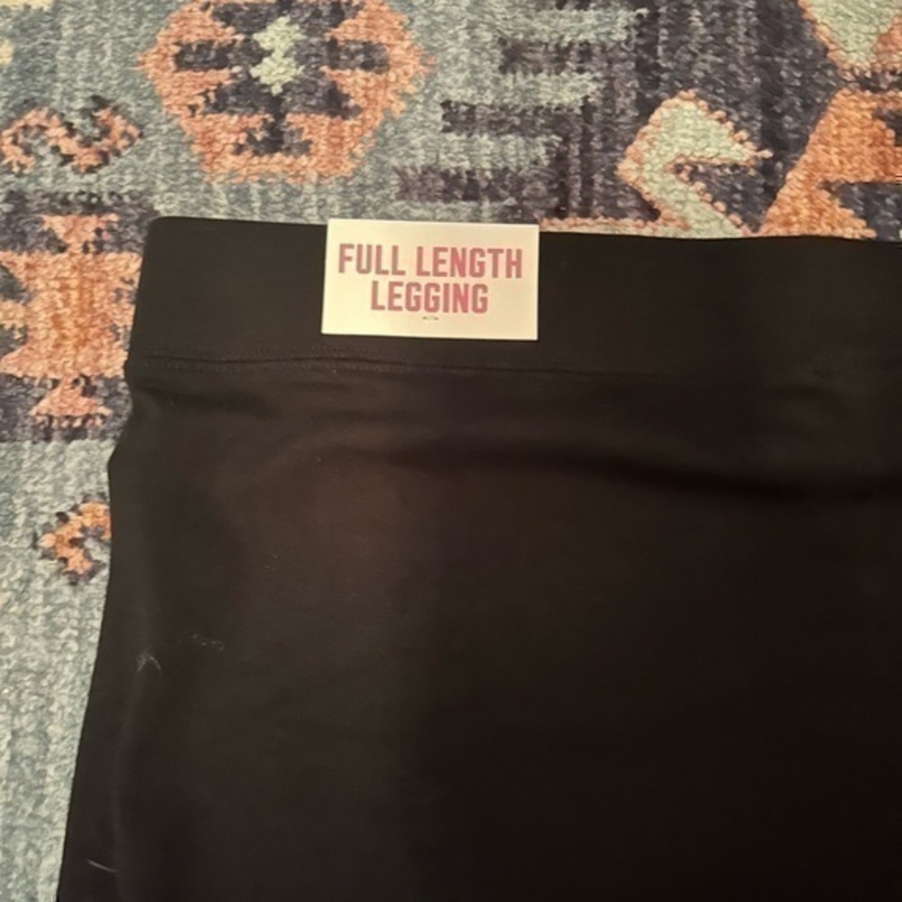 NWT Cotton Pink Victoria’s Secret Black Full Length Leggings - Picture 3 of 7